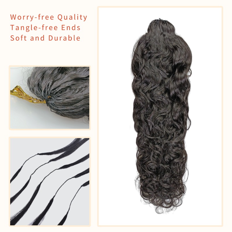 Crochet Braids - #1B Water Wave Human Crochet Hair