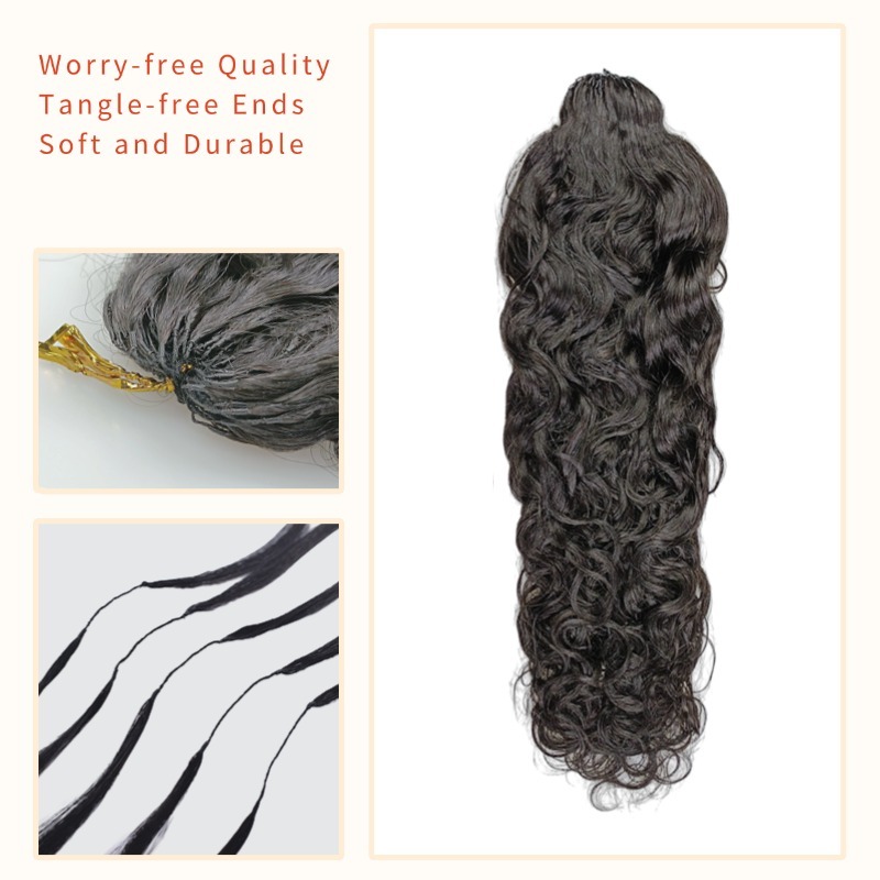 Crochet Braids - #1B Water Wave Human Crochet Hair