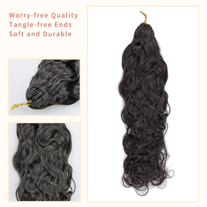 Crochet Braids - #1B Water Wave Human Crochet Hair