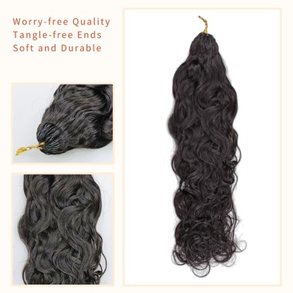 Crochet Braids - #1B Water Wave Human Crochet Hair