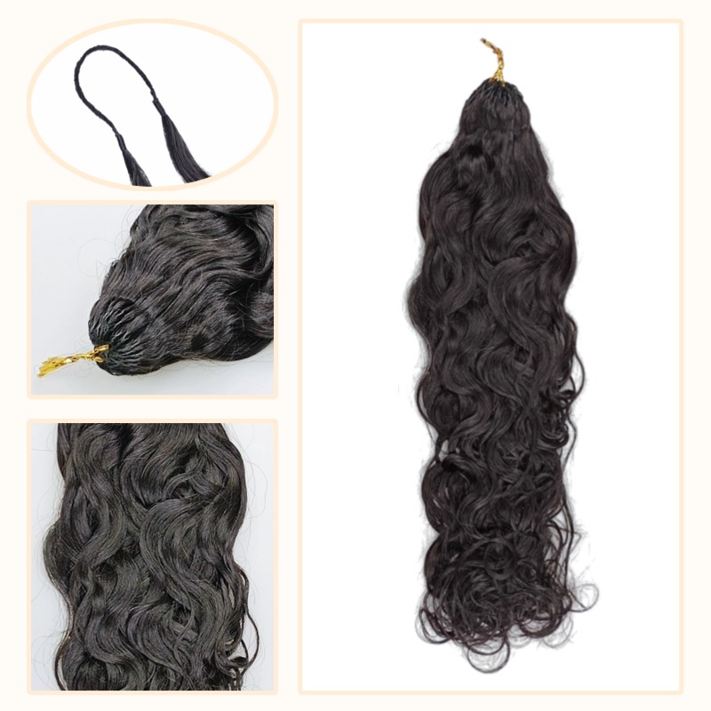 Crochet Braids - #1B Water Wave Human Crochet Hair