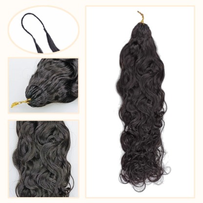 Crochet Braids - #1B Water Wave Human Crochet Hair