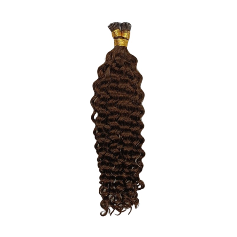 I-Tip Hair Extensions - #2 Deep Curly Human Hair