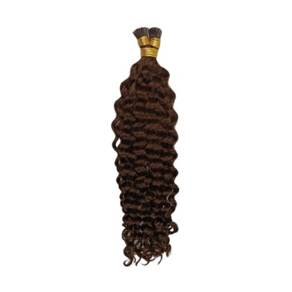 I-Tip Hair Extensions - #2 Deep Curly Human Hair