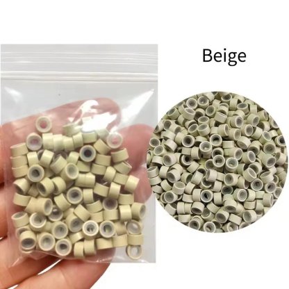 Silicone Beads for I-tip Hair Extensions-Beige