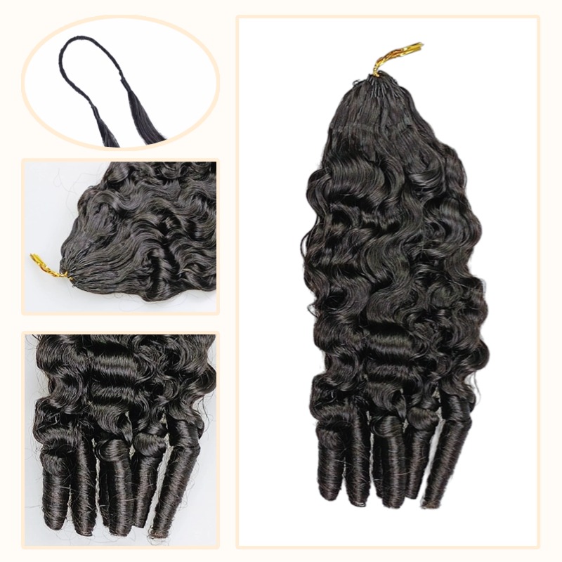 Crochet Braids - #1B French Curly Human Crochet Hair
