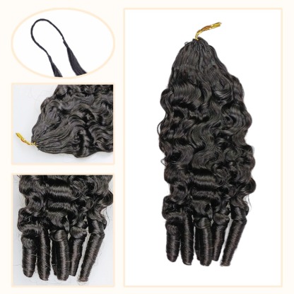Crochet Braids - #1B French Curly Human Crochet Hair