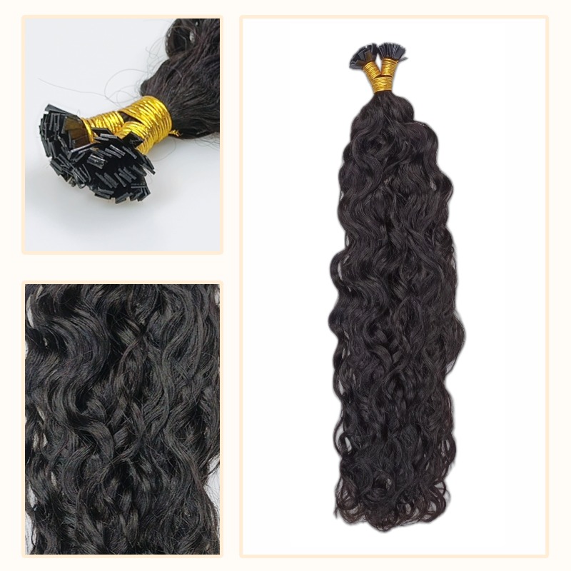 K-Tip Hair Extensions - #1B Water Wave SDD Human Hair