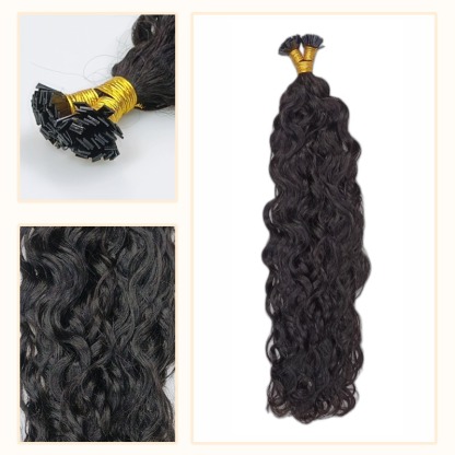 K-Tip Hair Extensions - #1B Water Wave SDD Human Hair