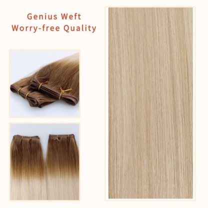 Genius Weft Hair Extensions - #T4P18/60 Straight Human Hair(10 pieces)