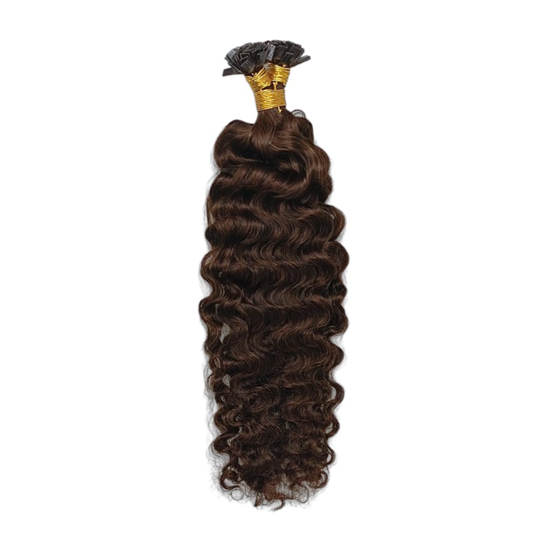 K-Tip Hair Extensions - #2 Burmese Curly Human Hair