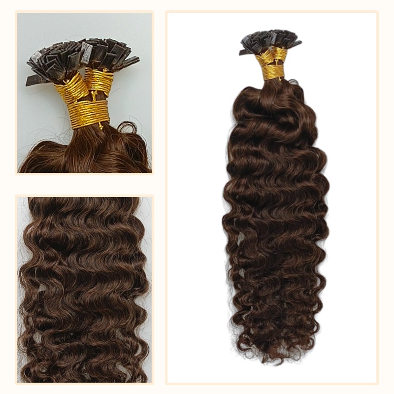 K-Tip Hair Extensions - #2 Burmese Curly Human Hair