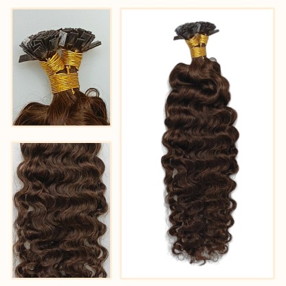 K-Tip Hair Extensions - #2 Burmese Curly Human Hair