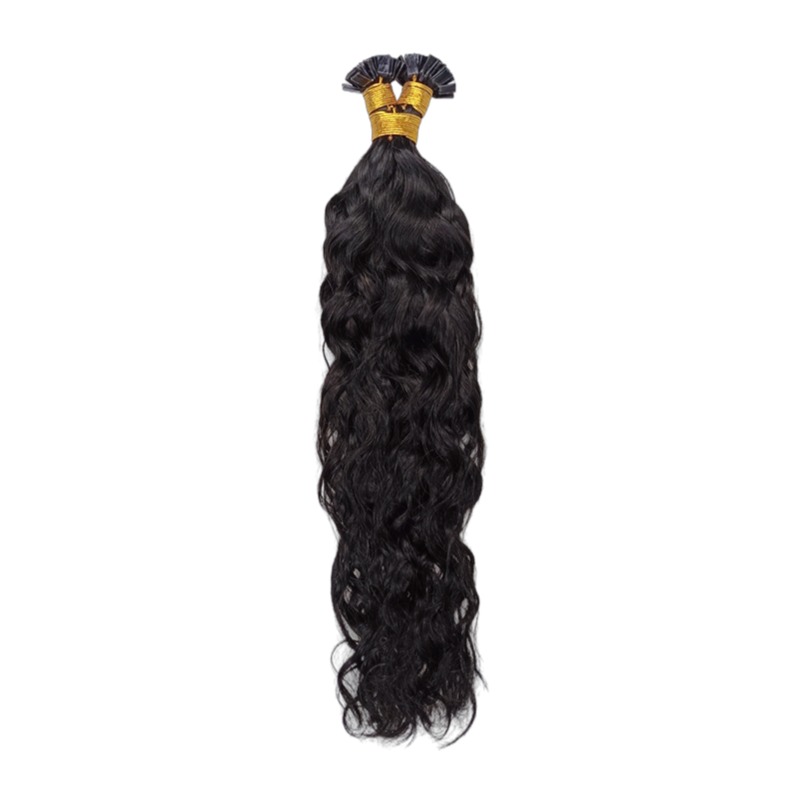 K-Tip Hair Extensions - #1 Water Wave Human Hair