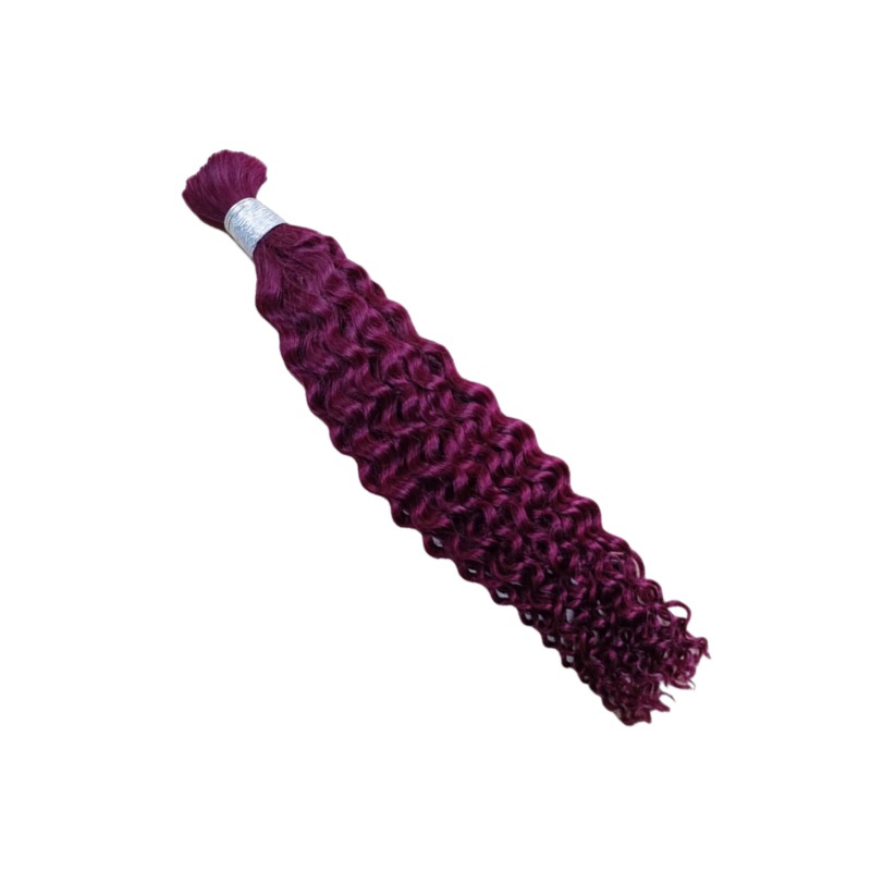 Jerry Curly Bulk Human Hair - #99J Burgundy Braiding Hair