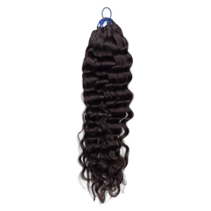 Pre-looped Crochet Braids - #1B Water Wave Human Hair