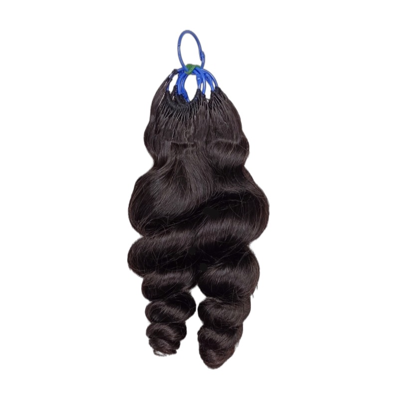 Pre-looped Crochet Braids - #1B Loose Wave Human Hair