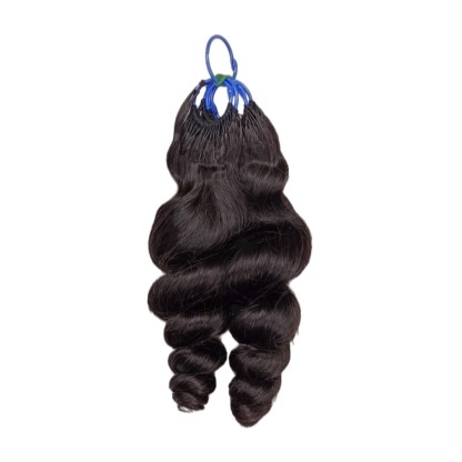 Pre-looped Crochet Braids - #1B Loose Wave Human Hair