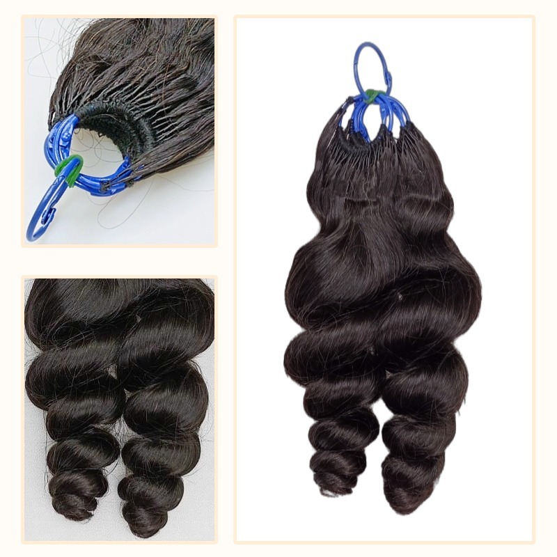 Pre-looped Crochet Braids - #1B Loose Wave Human Hair