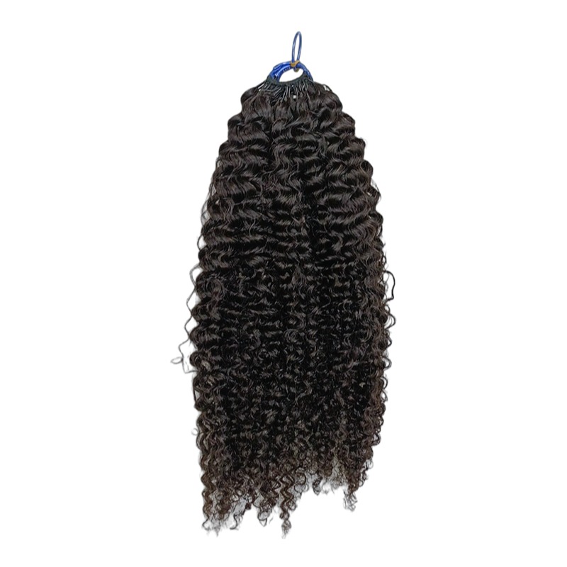 Pre-looped Crochet Braids - #1B Kinky Curly Human Hair