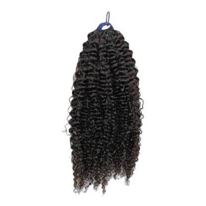 Pre-looped Crochet Braids - #1B Kinky Curly Human Hair
