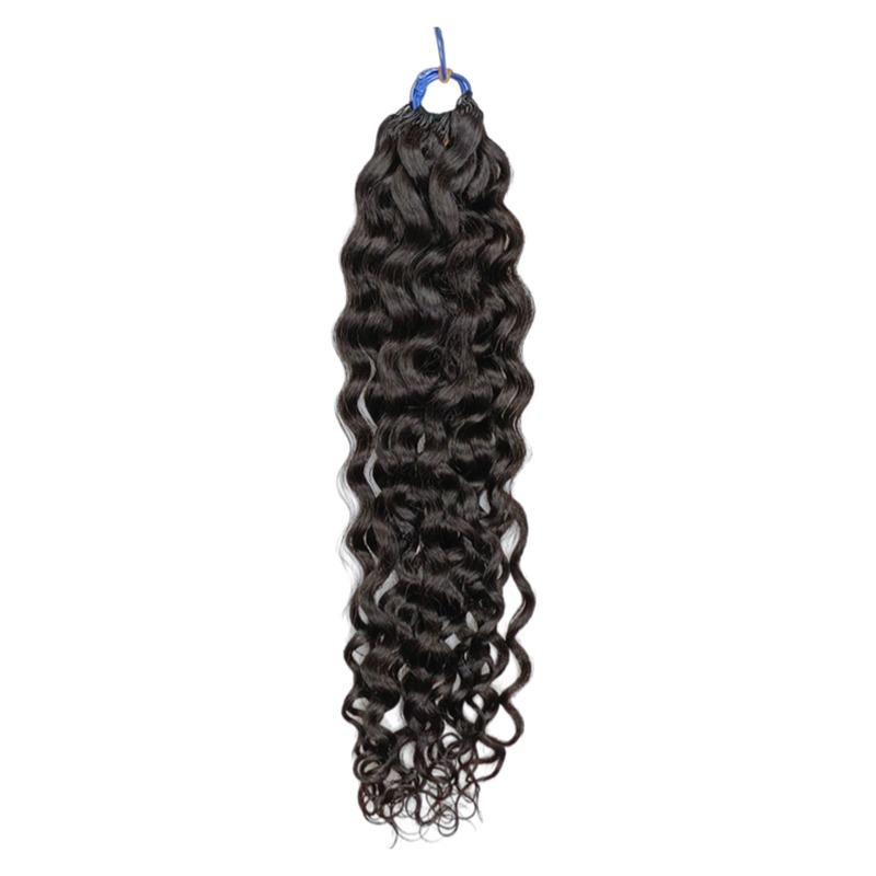 Pre-looped Crochet Braids - #1B Loose Curly Human Hair