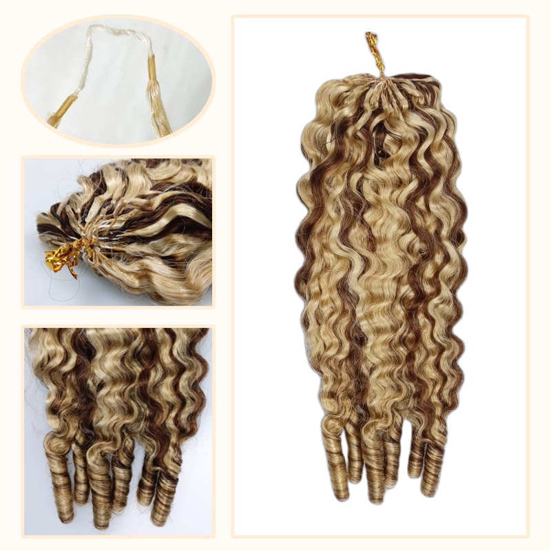 Crochet Braids - #4/27/613 French Curly Human Crochet Hair
