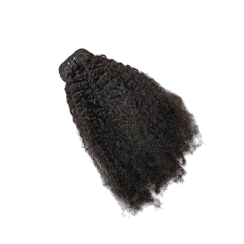 Sew In Hair Extensions - #1B Afro Curly Human Hair Bundles
