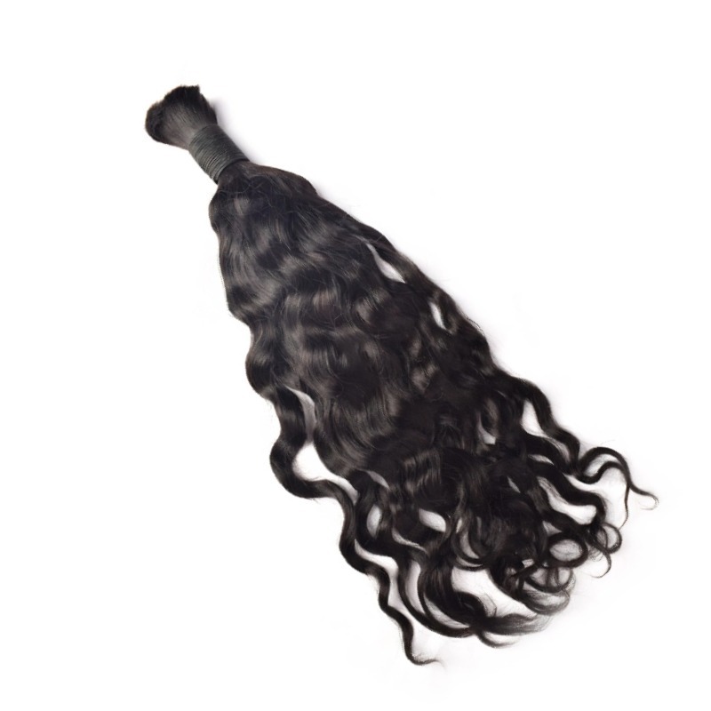 Water Wave Bulk Human Hair - #1B Black Hair Extensions