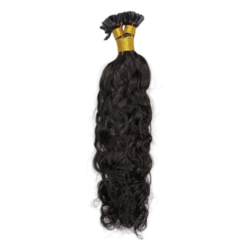 U-Tip Hair Extensions - #1B Water Wave Human Hair