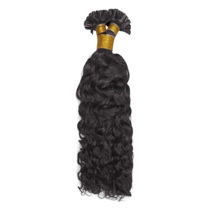 U-Tip Hair Extensions - #1B Deep Curly Human Hair