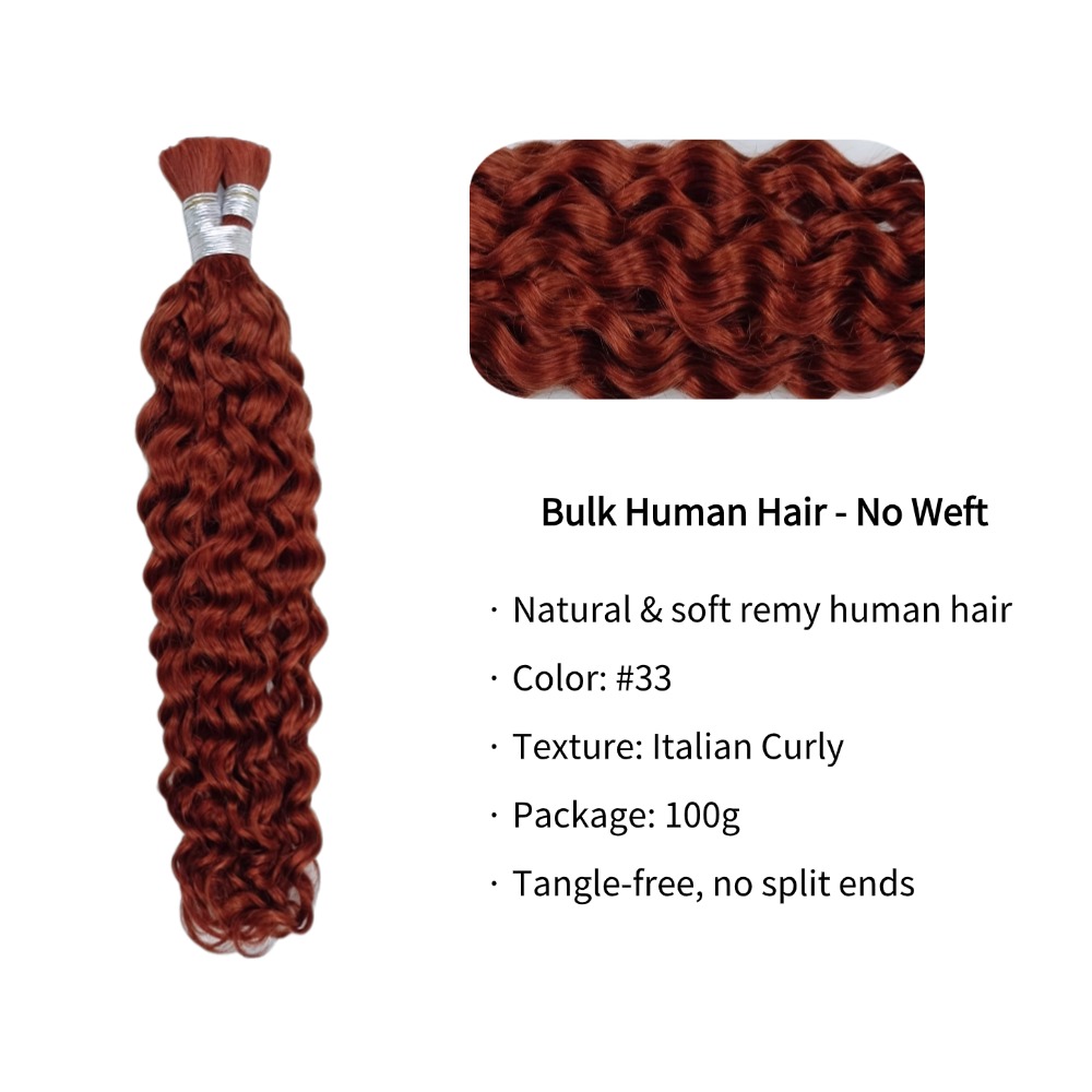 Bulk Human Hair - #33 Italian Curly Braiding Hair