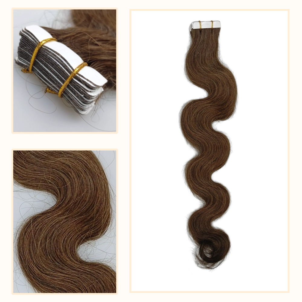 Tape In Hair Extensions - #4 Body Wave Human Hair