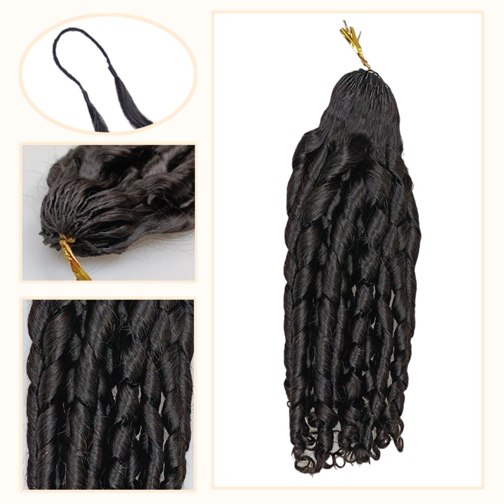 Crochet Braids - #1B Pissy Curly Human Crochet Hair