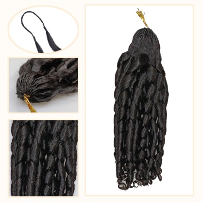 Crochet Braids - #1B Pissy Curly Human Crochet Hair