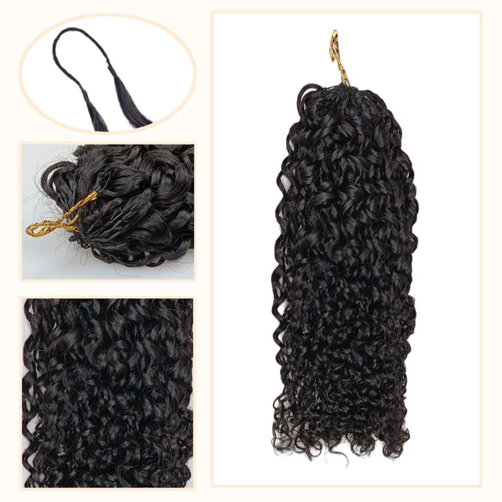 Crochet Braids - #1B Pixie Curly Human Crochet Hair