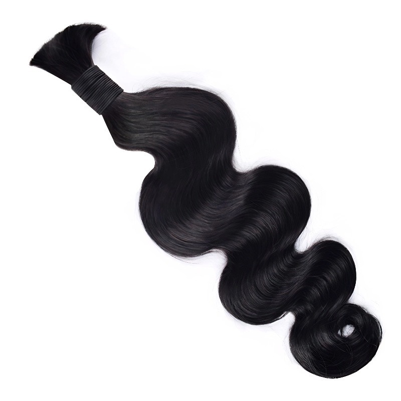 Body Wave Bulk Human Hair - #1B Black Braiding Hair