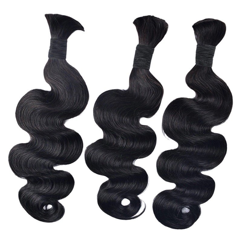 Body Wave Bulk Human Hair - #1B Black Hair Extensions