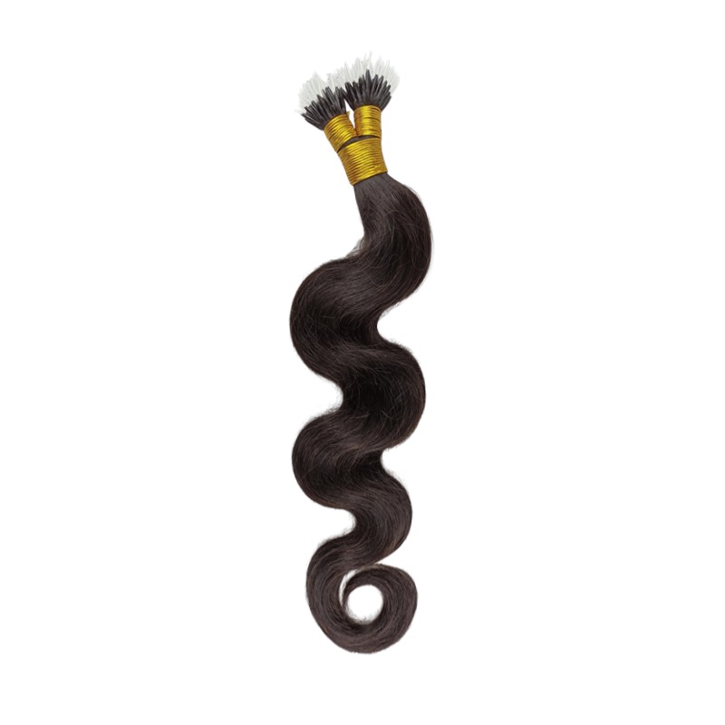 Elastic I-Tip Hair Extensions - #1B Body Wave Human Hair