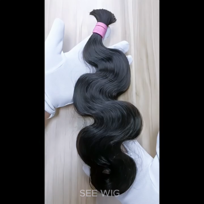 Body Wave Bulk Human Hair - #1B Double Drawn Braiding Hair