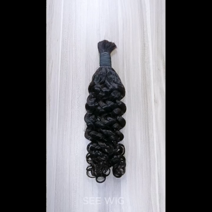 Italian Curly Bulk Human Hair - #1B Black Braiding Hair