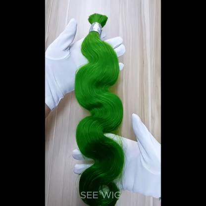 Body Wave Bulk Human Hair - #Green Braiding Hair