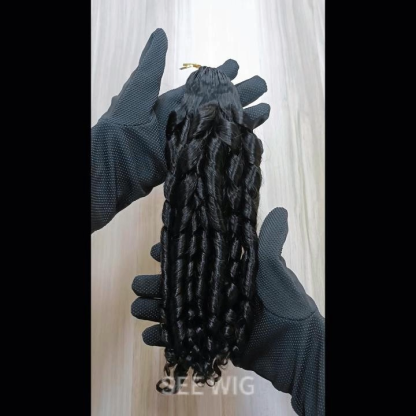 Crochet Braids - #1B Pissy Curly Human Crochet Hair