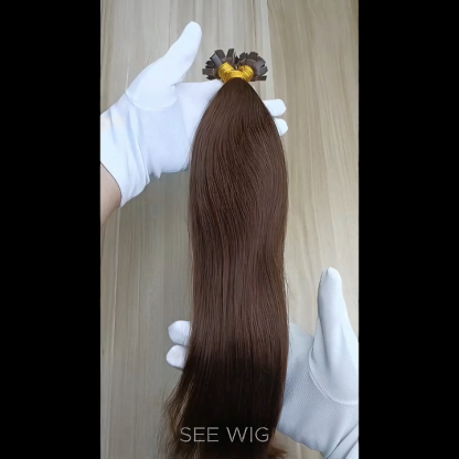 K-Tip Hair Extensions - #2 Yaki Straight Human Hair
