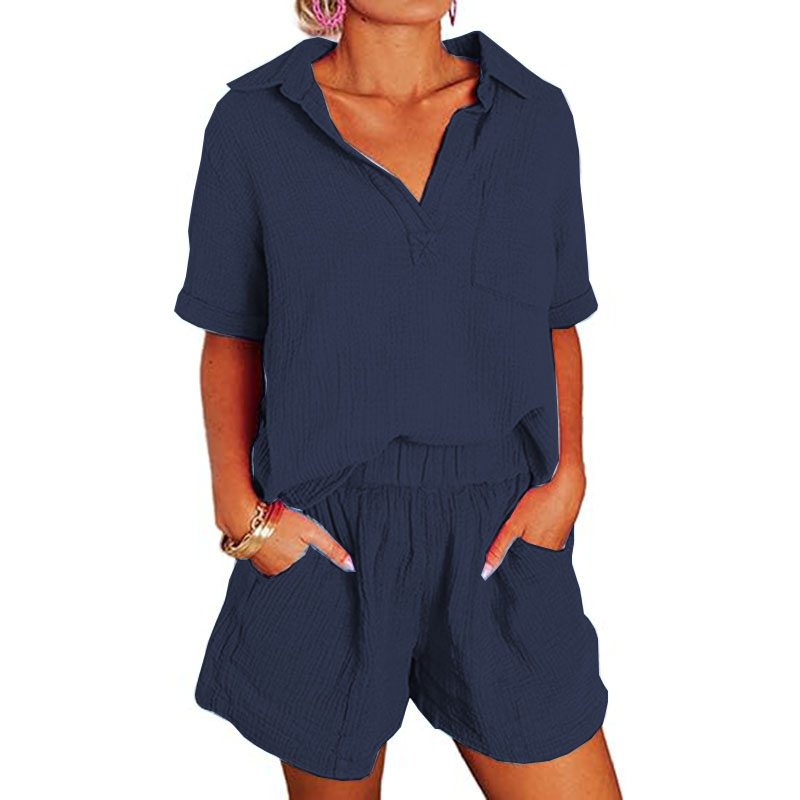 New Women Short Sleeve and High Waist Shorts Lounge Sets