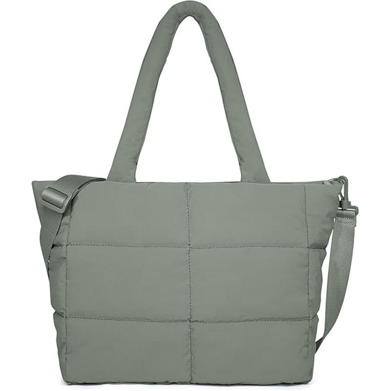 Lightweight Puffy Tote Bag with Compartm