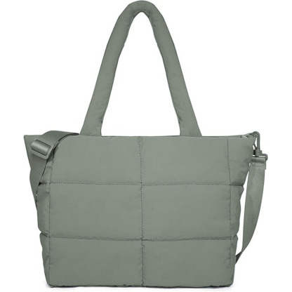 Lightweight Puffy Tote Bag with Compartm