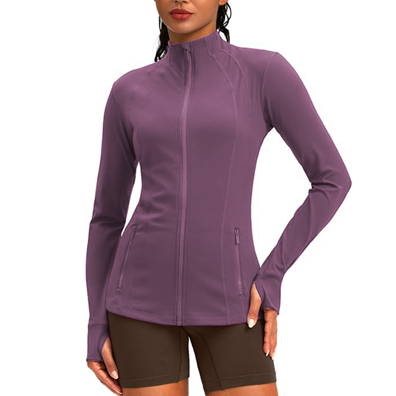 Jackets For Woman with Zip Front Stretch Fabric