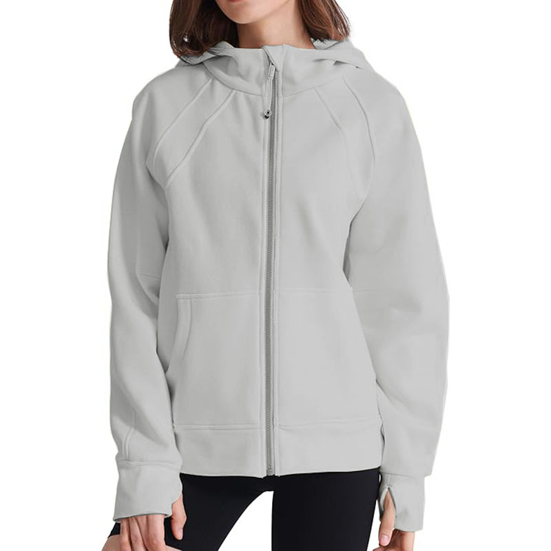 Women Full Zip Up Cropped Sweatshirts Jackets Casual Comfy Gym Tops