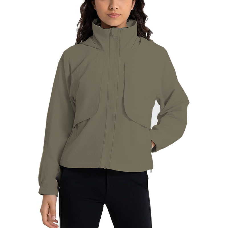 Women Waterproof Lightweight Windbreaker Jacket